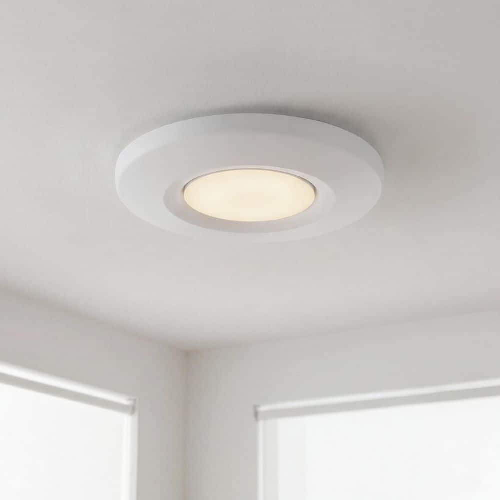 Intrinsic 1-Light Satin White Modern Flush Mount Light