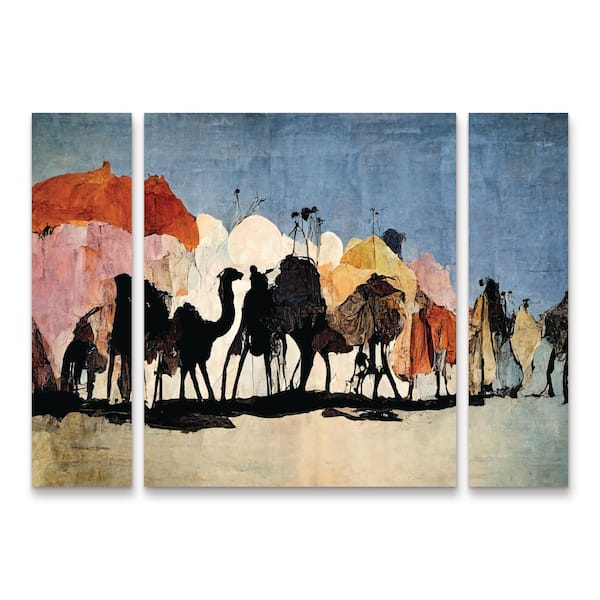 Trademark Fine Art Treechild The Caravan 3-Piece Panel Set Unframed Photography Wall Art 30 in. x 41 in.