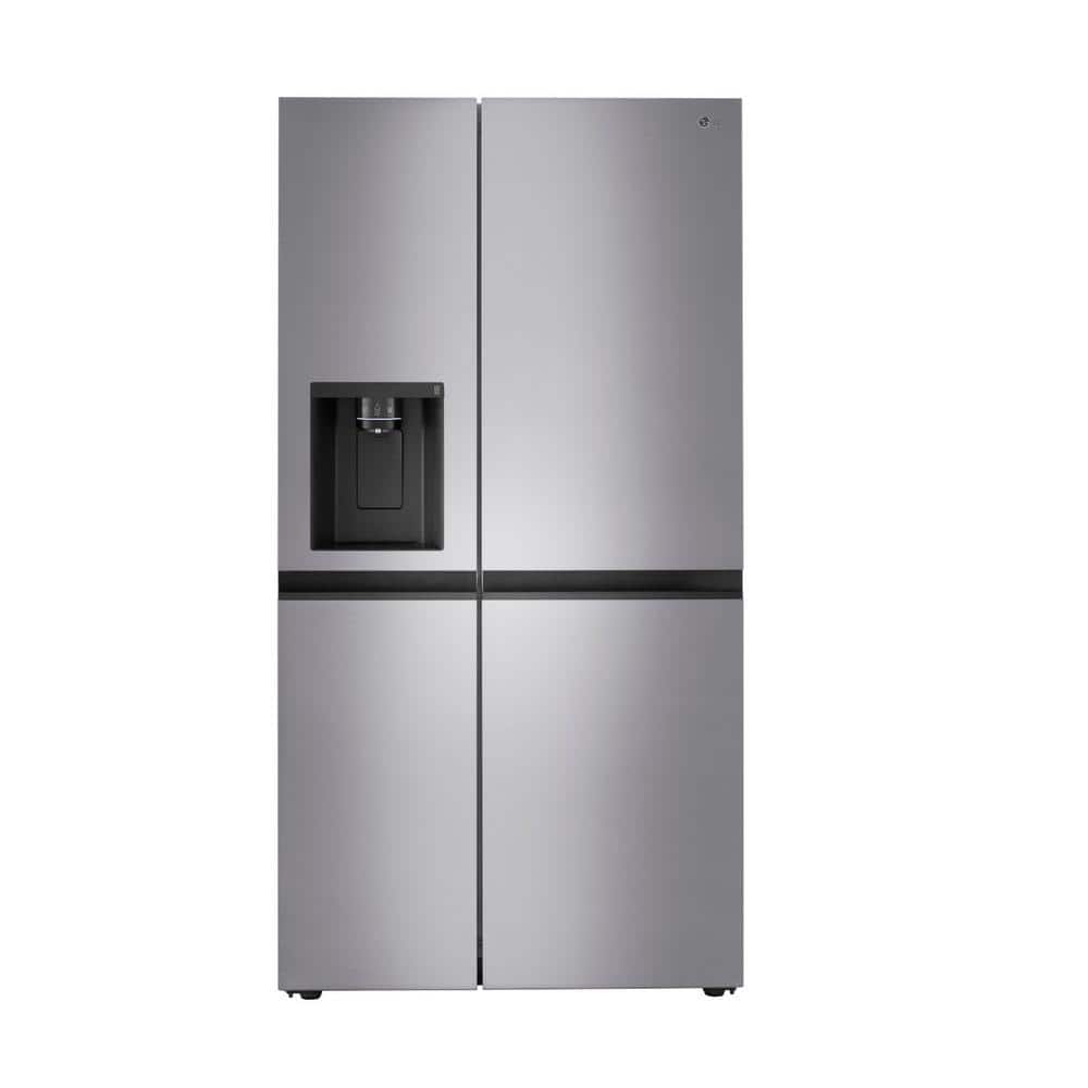 LG 27 cu. ft. Side by Side Refrigerator w/ Pocket Handles,Door Cooling, External Ice and Water Dispenser in Platinum Silver