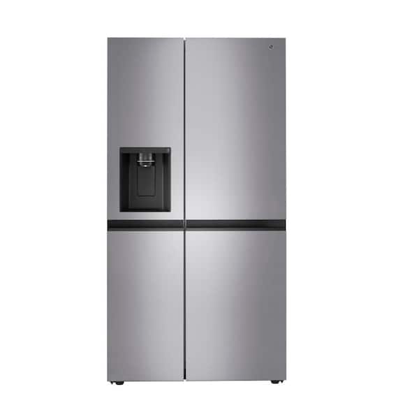 LG 27 cu.ft. Side by Side Refrigerator w/ Recessed Handles,Door Cooling,External Ice and Water Dispenser in Platinum Silver