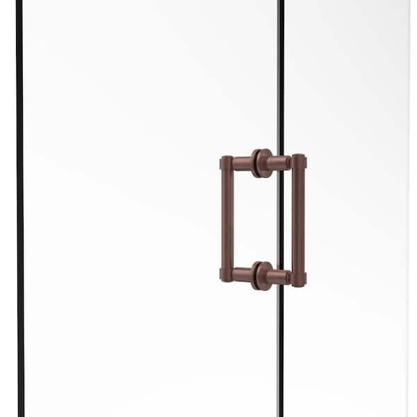 Allied Brass Contemporary 6 in. Back-to-Back Shower Door Pull in Antique Copper