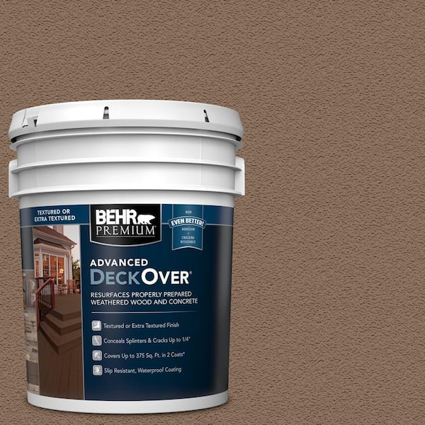 BEHR Premium Advanced DeckOver 5 gal. #SC-147 Castle Gray Textured Solid Color Exterior Wood and Concrete Coating