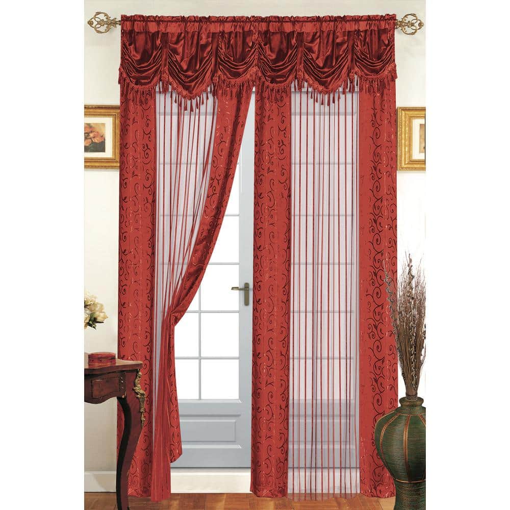 Dainty Home Rust Striped Rod Pocket Room Darkening Curtain - 55 in. W x ...
