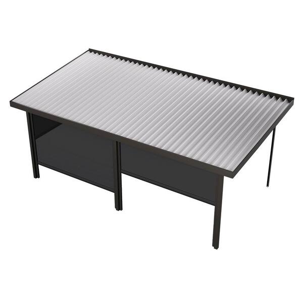 Four Seasons Outdoor Living Solutions Liferoom Optima 20 ft. x 10 ft. Dark Bronze Frame White Roof 20 lbs. Snow Load Screened In Patio Cover with 3-Posts