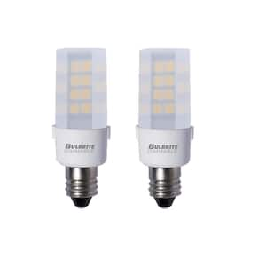 35 - Watt Equivalent Soft White Light T4 (E12) Candelabra Screw, Dimmable Frost LED Light Bulb 3000K (2-Pack)