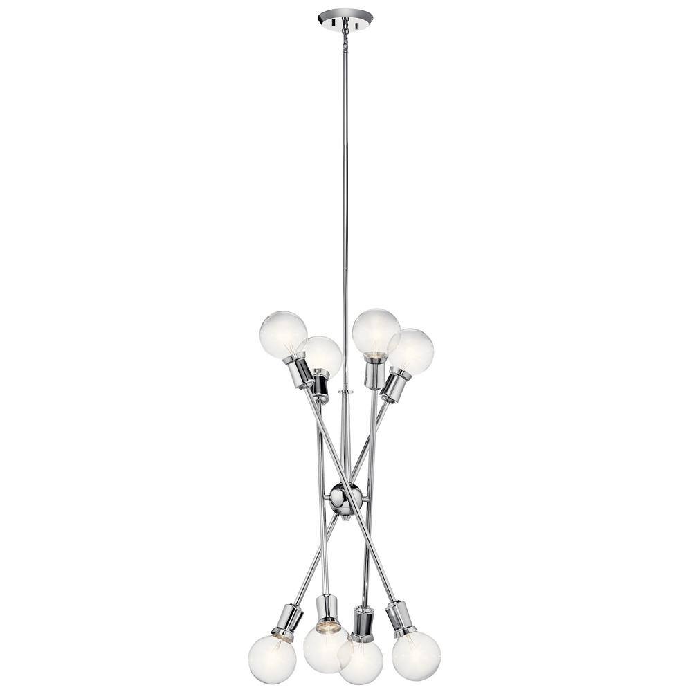 Modern Chrome Sputnik 30" Ceiling Chandelier with White Finish