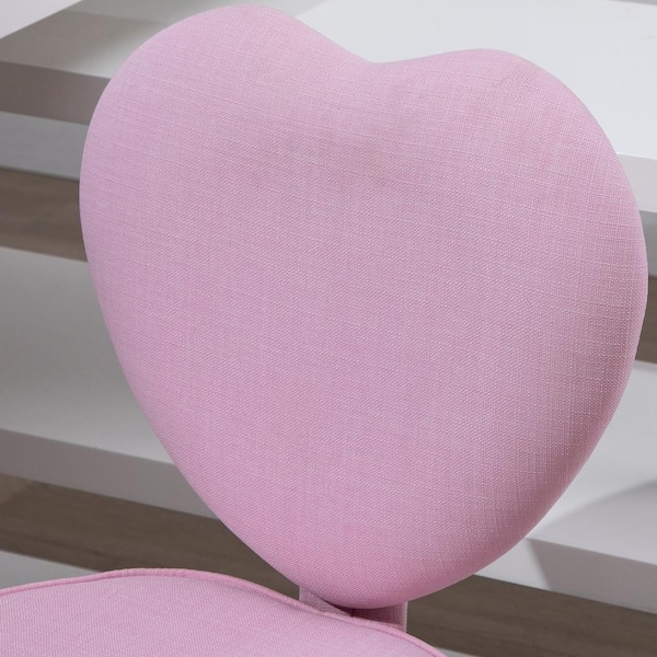 HOMCOM Pink Heart Love Shaped Back Design Office Chair with