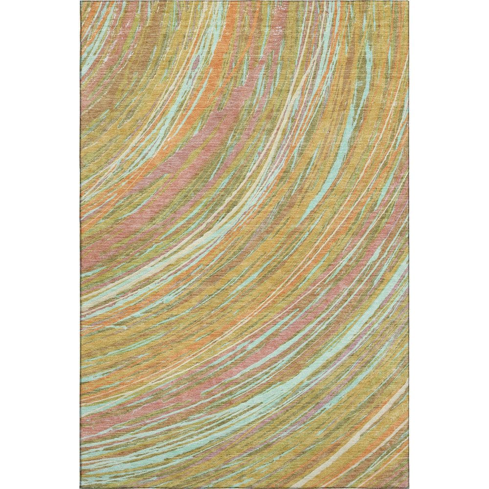 Mayfield Premium Machine Washable Abstract AMF2094 Gold 3 ft. x 4 ft. Area Rug price history on PriceWatchPro