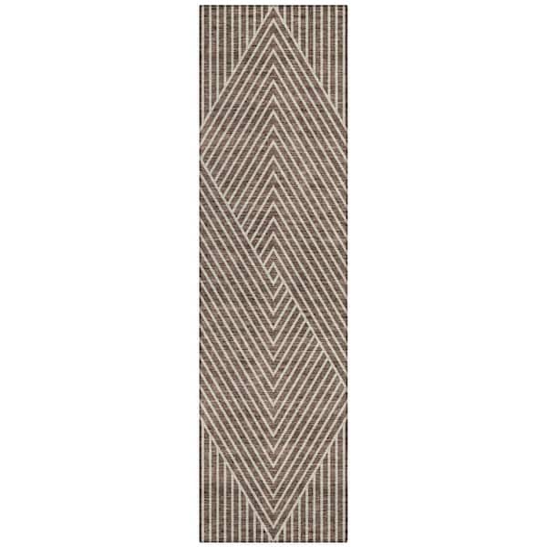 Chantille Machine Washable Indoor/Outdoor Abstract ACN937 Brown 2 ft. 3 in. x 7 ft. 6 in. Area Rug