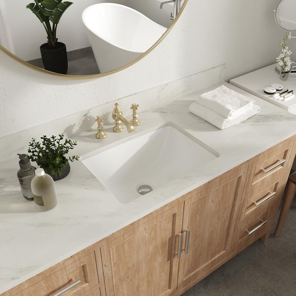 18 in. x 13 in. Rectangular Undermount Bathroom Sink in White Vitreous China with Overflow Drain