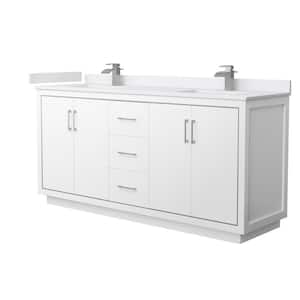 Icon 72 in. W x 22 in. D x 35 in. H Double Bath Vanity in White with White Cultured Marble Top