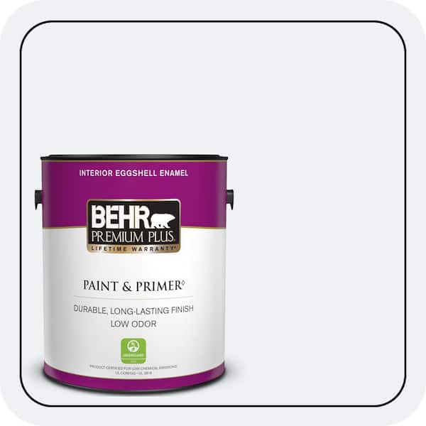 BEHR PREMIUM PLUS 1 gal. #BL-W10 Maui Mist Eggshell Enamel Low Odor Interior Paint & Primer