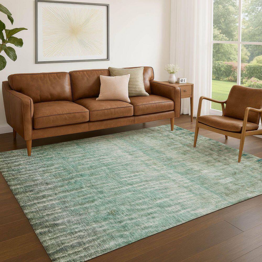 Chantille Machine Washable Indoor/Outdoor Abstract ACN2317 Teal 3 ft. x 4 ft. Area Rug price history on PriceWatchPro