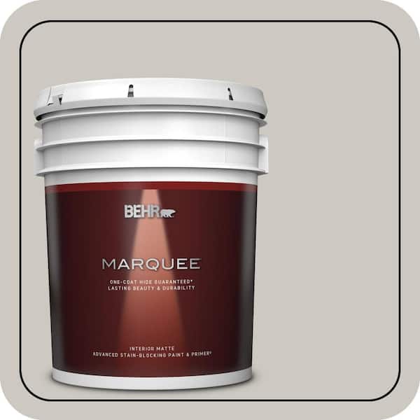 BEHR MARQUEE 5 gal. Designer Collection #DC-008 Gratifying Gray Matte Interior Paint & Primer