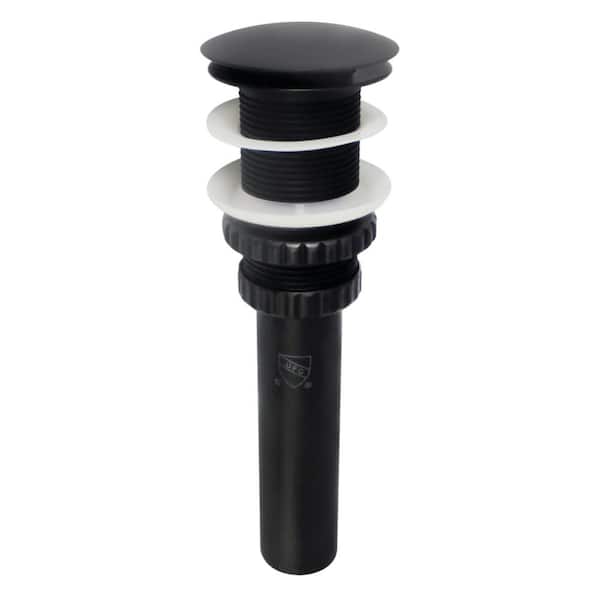 Kingston Brass Coronel Push Pop-Up Bathroom Sink Drain in Matte Black without Overflow