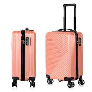 Carry On Luggage, 20 in. Hardside Suitcase ABS Spinner Luggage with Lock - Crossroad in Rosegold