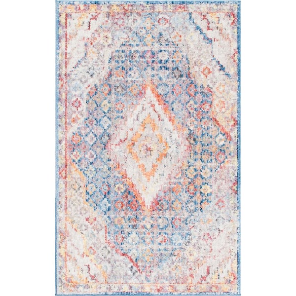 Unique Loom Brighton Dumbo Blue 3 ft. 3 in. x 5 ft. 3 in. Area Rug