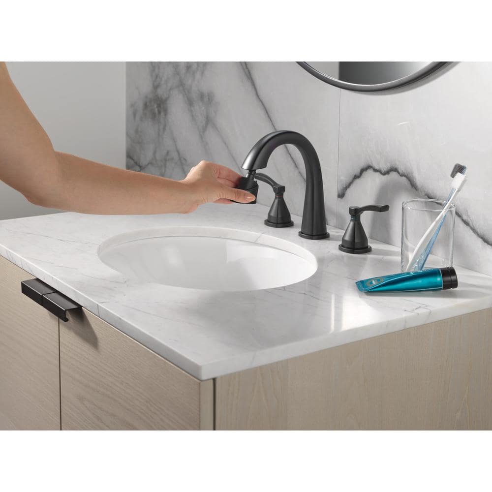 Matte Black Widespread Pull Down Bathroom Faucet with Dual Handles
