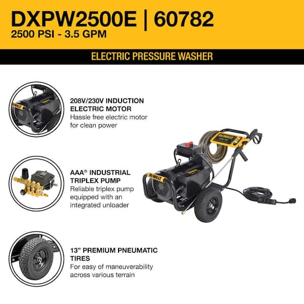 DEWALT 2500 PSI 3.5 GPM Electric Cold Water Pressure Washer with