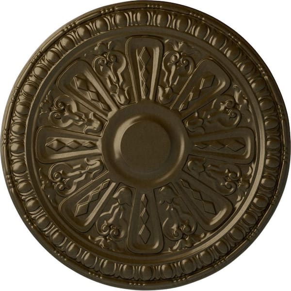 Ekena Millwork 18" x 1-1/4" Raymond Urethane Ceiling Medallion (Fits Canopies upto 5-3/8") Brass