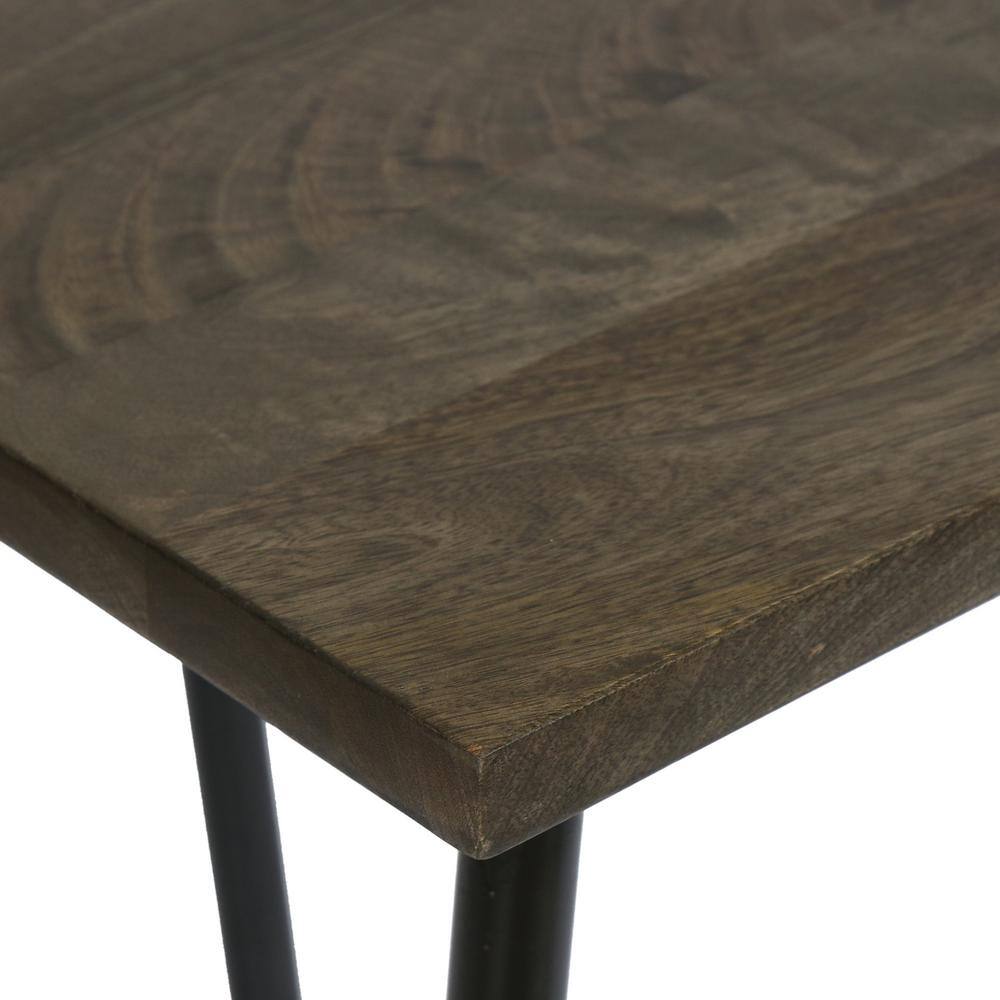 Modern Industrial Mango Wood Console Table with Storage