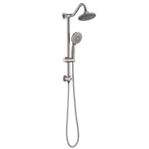5-Spray Patterns with 2.5 GPM 6 in. Dual Shower Head and Handheld Shower Head in Brushed Nickel