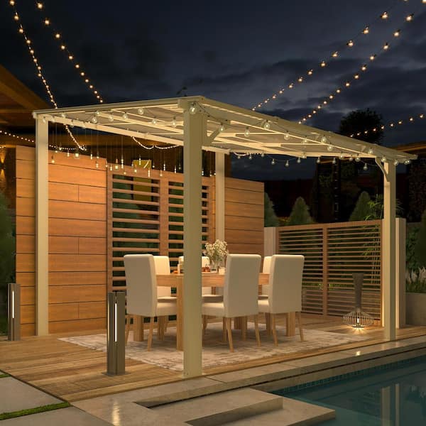 AECOJOY 8 ft. x 8 ft. White Aluminum Patio Cover 16400WH-HD01