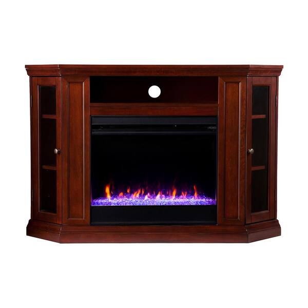 Southern Enterprises Denton Color Changing 48 In Convertible Electric Fireplace Tv Stand Cherry Hd013817 The Home Depot Convertible Electric Fireplace Tv Stand, Chimney Free Electric Fireplace Tv Stand