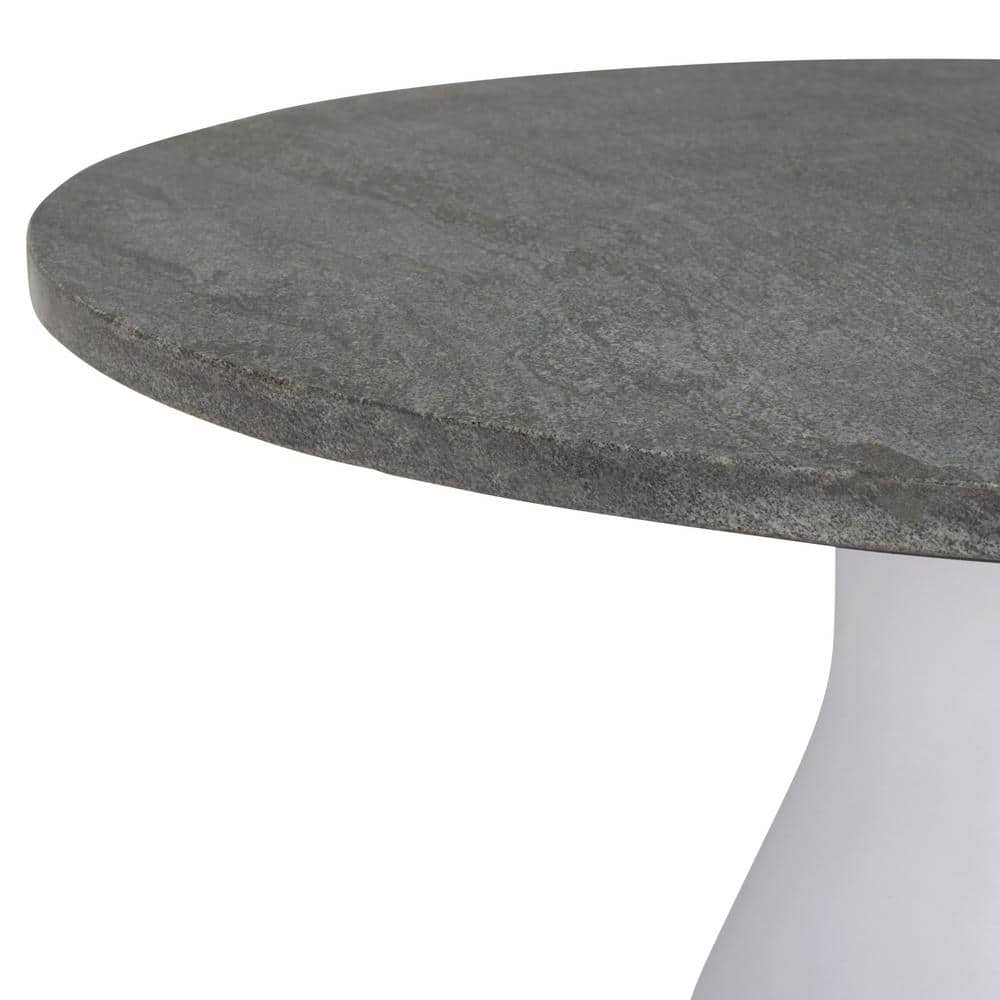 White Rock Crystal and Gold Metal Round Drink Table