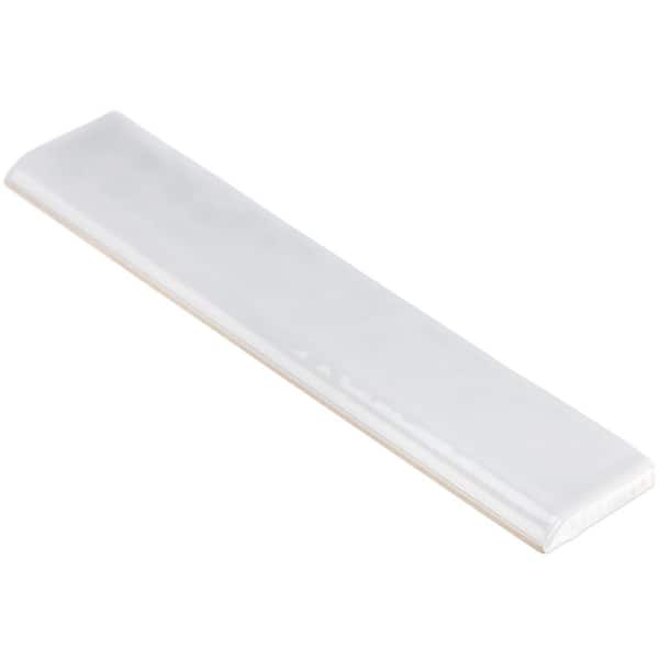 Newport Gray 1.97 in. x 9.84 in. Polished Ceramic Wall Bullnose Tile
