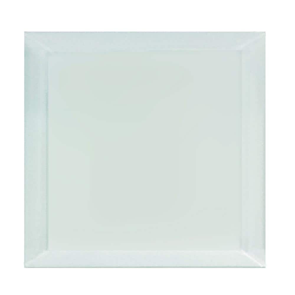 Matte Arctic 8x8 Beveled Glass Wall Tile for Kitchen and Bathroom