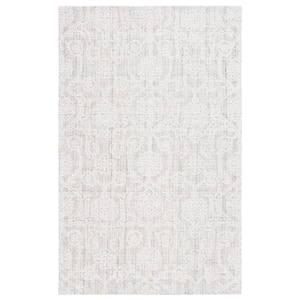 Ebony Gray/Ivory 5 ft. x 8 ft. Botanical Area Rug