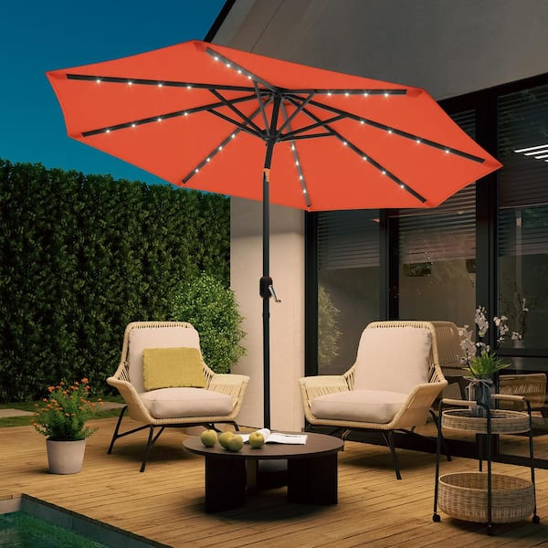 Amazon.com : Outsunny 9' x 7' Solar Umbrella, LED Lighted
