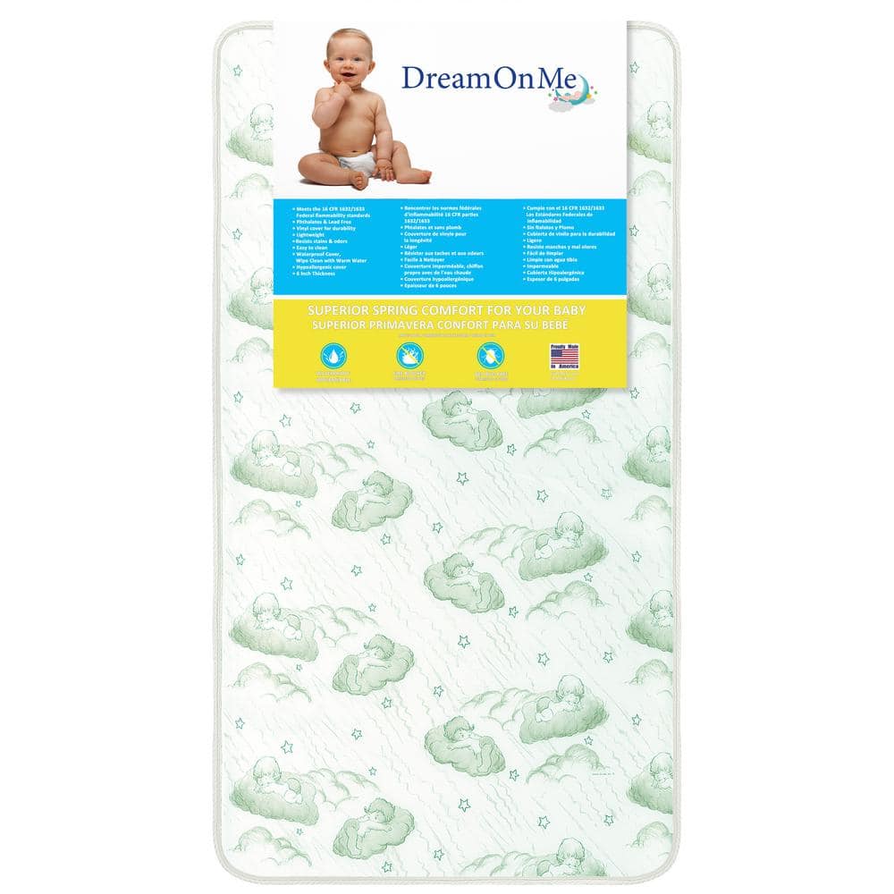 Nirvana 6  Coil Green Spring Crib and Toddler Bed Mattress - Dream On Me 96