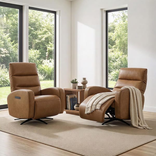 Spruce & Spring Stellan Camel Modern Faux Leather Triple-Motor 270