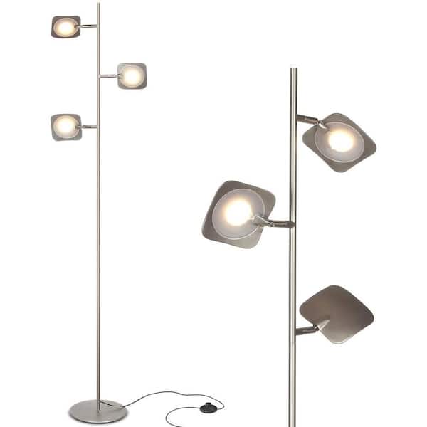Nickel Led Floor Lamp With Dimmable, Brightech Medusa Led Floor Lamp Replacement Shades