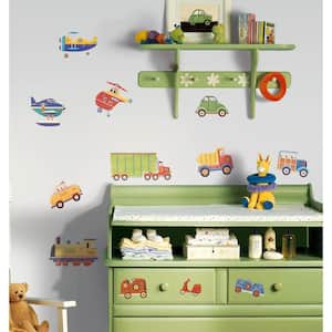 10 in. x 18 in. Transportation 26-Piece Peel and Stick Wall Decals