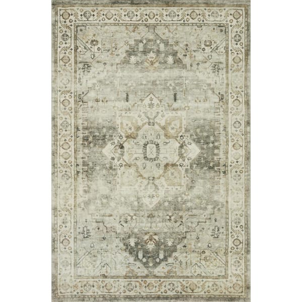 Loloi Rosette Sage/Beige 3 ft. 3 in. x 5 ft. 3 in. Shabby-Chic Plush Cloud Pile Area Rug