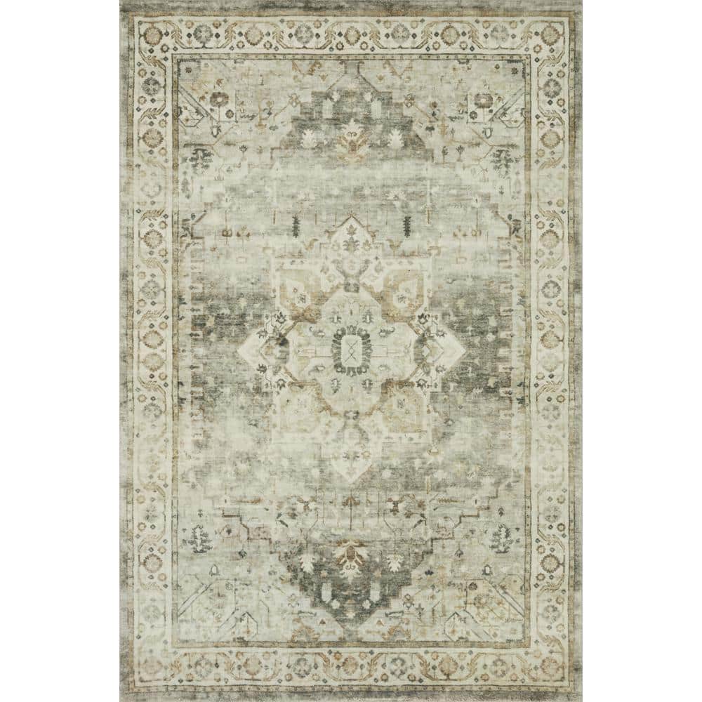 Rosette Sage & Beige Square Plush 18" Area Rug Sample