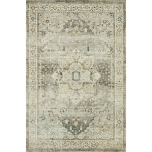 Rosette Sage/Beige 2 ft. 2 in. x 5 ft. Shabby-Chic Plush Cloud Pile Area Rug