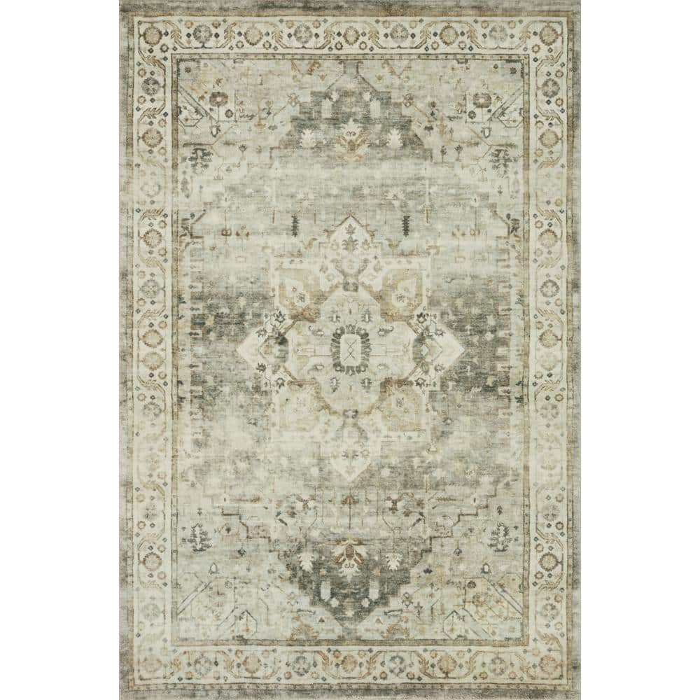 7ft-6in  x 9ft-6in Loloi II Rosette ROS-09 Oriental Sage / Beige Area Rug 