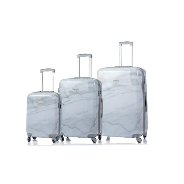 CHAMPS Carrera 28 in.,24 in., 20 in. White Hardside Luggage Set with Spinner Wheels (3-Piece)