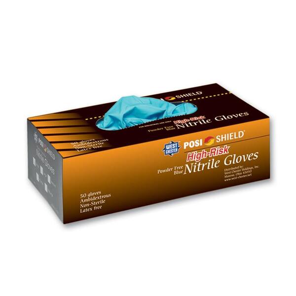 West Chester High Risk Powder Free Nitrile Disposable Gloves, Large - 50 Ct. Box, sold by the case