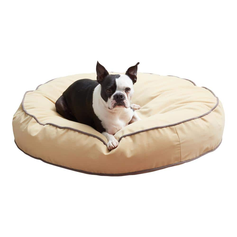 Happy Hounds Scout Medium Cream Round Pillow Dog Bed