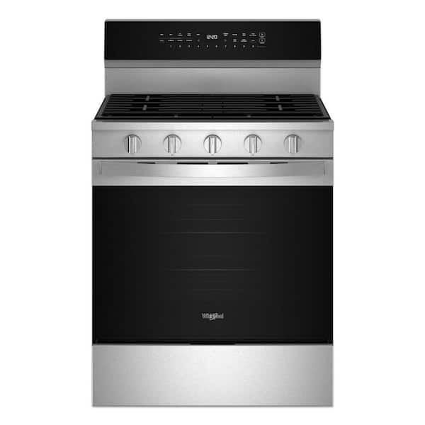 30 in. 5-Burners Freestanding Gas Smart Range in Fingerprint Resistant Stainless Steel with Air Cooking Technology