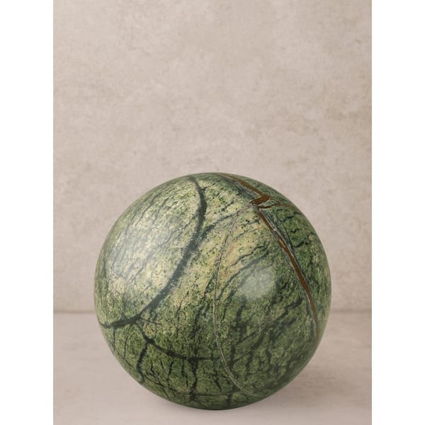 GAURI KOHLI Forest Green Marble Sphere Object