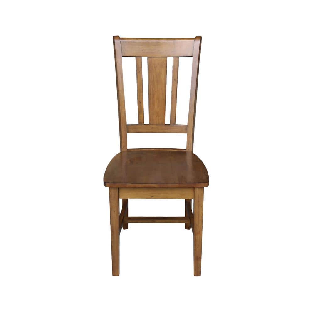 Pecan High Back Solid Wood Dining Chair