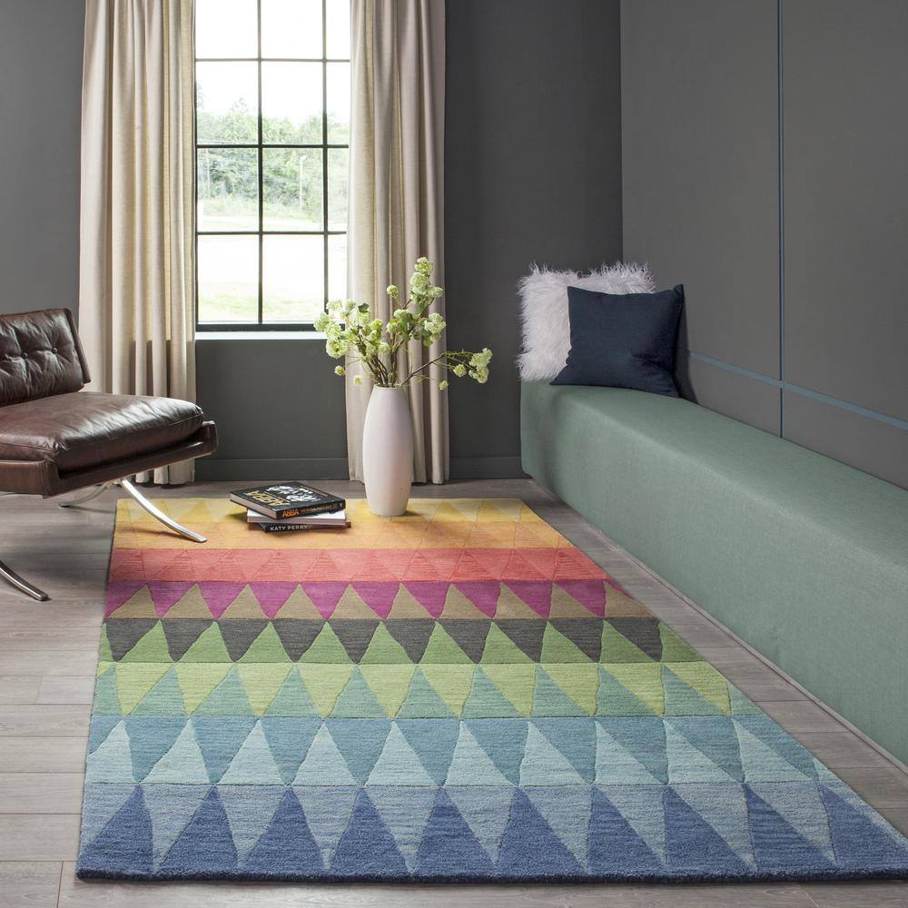 Handmade Geometric Multi-Red Wool Runner Rug 2'3" x 8'