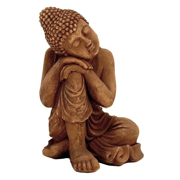 THREE HANDS 13 in. x 12 in. Buddha Figurine in Brown