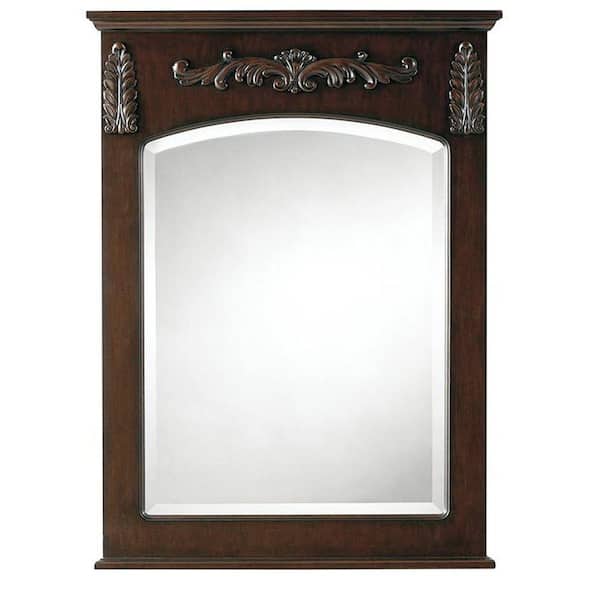 Home Decorators Collection Chelsea 26 in. W x 35 in. H Rectangular Wood Framed Wall Bathroom Vanity Mirror in Antique Cherry